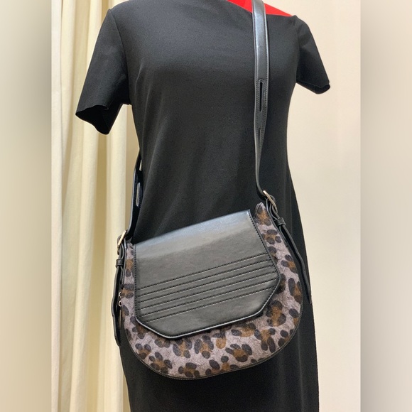 Lula Bag, Leopard Print Purse, Crossbody, Vegan Leather, Faux Fur, Animal Print - Picture 1 of 9